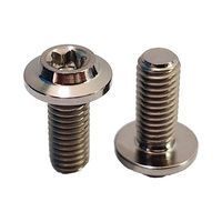 Baut Titanium GR5 M5*14mm Berkualitas Tinggi Kepala Flens Payung Baut Torx Dalam Laris Manis Sekrup Rem Kepala Flens Taper