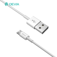 Devia 1M Blanc USB 2.0 vers Micro USB 5V 2A Cuivre pur TPE Câble de charge de téléphone portable pour Android Câble de données de haute qualité