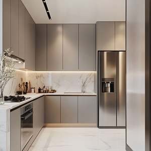 Gabinetes de Cocina Modernos de Lujo en Madera Maciza de Roble, Estructura Modular de MDF, Juego de Armarios Personalizados para Uso en Hoteles OE HOME - Product Image 4