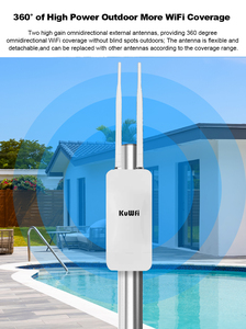 Kuwfi ap1200f tăng cao ăng-ten ngoài trời điểm truy cập 1200Mbps Repeater 100 người dùng mạng Wifi Hotspot điểm truy cập không dây - Product Image 2