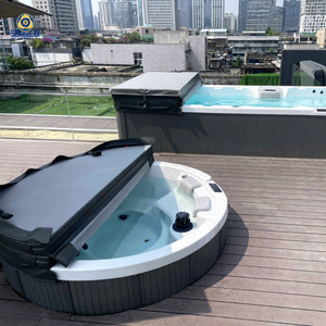 Bain à remous extérieur rond Whirlpool, baignoire spa, piscine à eau, bain à remous Balboa pour usage intérieur et extérieur, jardin, villa - Product Image 1