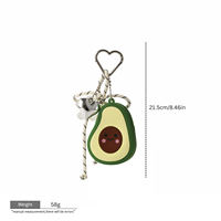 Porte-monnaie Avocat en Silicone Mignon, Mini Portefeuille à Fermeture Éclair, Breloque de Sac, Pochette Suspendue, Porte-clés