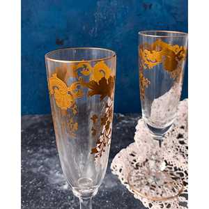 Flûtes de luxe Saint Louis, paire, design en cristal et métal avec applications en or pur, logo personnalisé, jetables pour bar à vin, usage domestique - Product Image 5