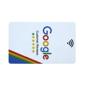 PVC plastik kustom Menu restoran Media sosial Nfc tampilan meja Google kartu ulasan NFC