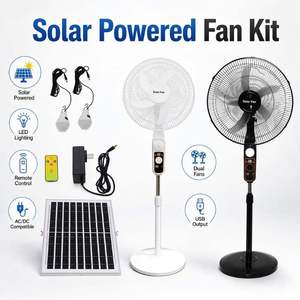 Ventilateur sur pied solaire avec télécommande, ventilateur sur pied réglable en hauteur, ventilateur de sol avec panneau solaire pour chambre à coucher, maison, hôtel - Product Image 3
