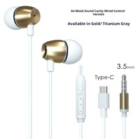Vente en gros d'écouteurs intra-auriculaires pour téléphone portable Type-C suppression active du bruit (ANC) IPX-5 casque filaire