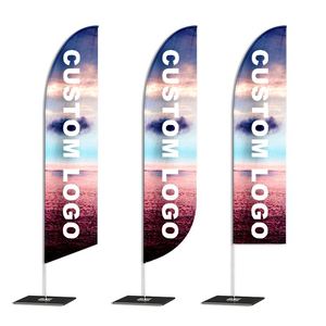 Kit de poteaux de bannière de plage en aluminium et fibre de verre, vente en gros d'usine, drapeau plume personnalisé avec support pour publicité extérieure - Product Image 1