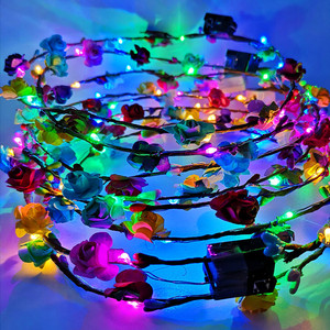 <span class=keywords><strong>Accessoires</strong></span> de cheveux <span class=keywords><strong>pas</strong></span> chers pour fête, couronne de fleurs en plastique LED, bandeau lumineux pour fête nuptiale, cadeaux pour demoiselles d'honneur - Product Image 6