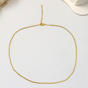 Collar Plano en Forma de O para Mujer, 2mm 45.5cm, Chapado en Oro, Acero Inoxidable, Cadena de Clavícula Delgada para Uso Diario - Product Image 2