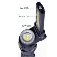 1000 lm Wiederaufladbare IP20 COB Faltbare Magnetische Arbeitsleuchte mit Batterieanzeige für Autoreparatur und Garage