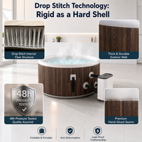 Bain à remous gonflable Drop Stitch pour 6 personnes, spa extérieur rigide et portable avec jets hydromassants pour une expérience spa à domicile haut de gamme