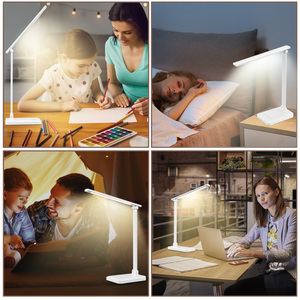 Đèn bàn đen trắng hiện đại Văn phòng tại nhà Đọc sách Học sinh Chăm sóc mắt Đa chức năng <span class=keywords><strong>LED</strong></span> Tiết kiệm năng lượng Điều khiển cảm ứng có thể điều chỉnh độ sáng - Product Image 6