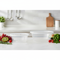 Conteneur alimentaire en plastique jetable transparent en vrac 1000 ml PP, boîte bento rectangulaire ou ronde, logo personnalisé, pour plats à emporter, préparation de repas, marque QL