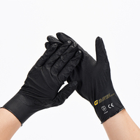 Gants de sécurité jetables en nitrile personnalisables PVC épais noir Barber Tattoo Shop Gants avec ongles sans latex