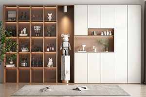 Trending Sleek Wine <b>Cabinet</b> Glass-Front <b>Living</b> <b>Room</b>/Dining Storage, Durable Statement Furniture <b>for</b> Home Bar Display - Product Image 2