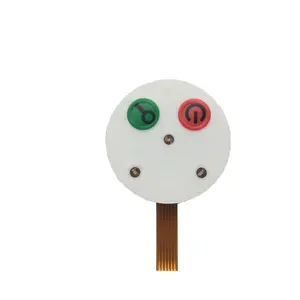 Una llave botón interruptor de membrana con FPC cable soldado conector macho con LED de colores