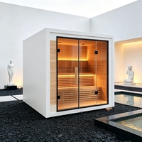 Sauna extérieur carré à parois épaissies, cabine de sauna en bois massif de 55 mm, rétention de chaleur supérieure pour les climats froids du nord