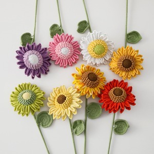 Girasol de Ganchillo Hecho a Mano, Flor Eterna, Regalo para Maestros, Graduación, Decoración del Hogar, Girasol de Ganchillo de Doble Capa - Product Image 1
