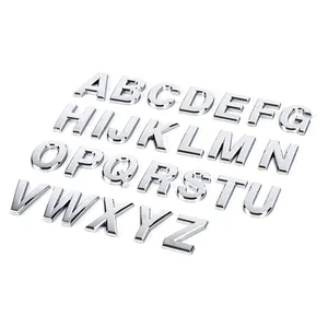 Özel Abs plastik yapıştırıcı 3d mektuplar numarası araba kaput amblem çıkartmalar araba vücut dekorasyon için toptan