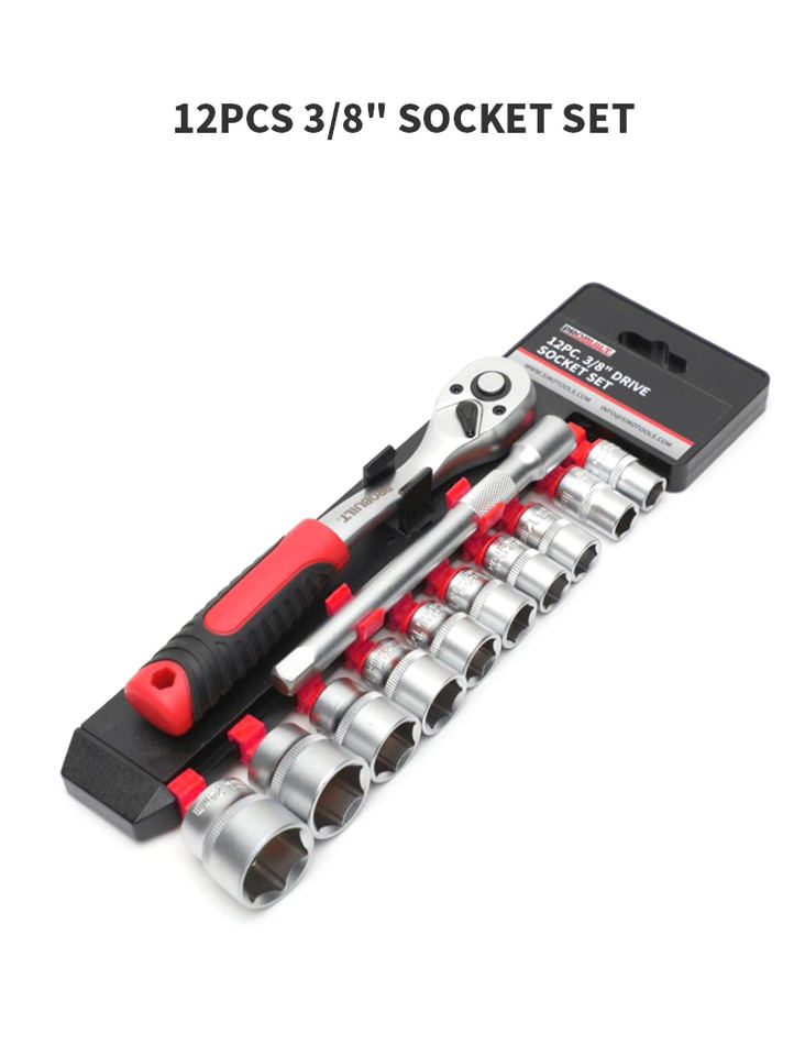 12pcs 3/8Inch 50bv30 Hex Ratchet Socket Wrench Set Reversible Socket ...