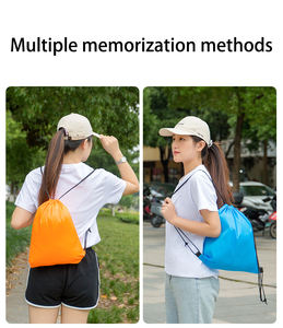 맞춤 로고 저렴한 방수 여행용 판촉 나일론 폴리에스터 210D 드로스트링 백팩 신발 헬스 짐색 가방 - Product Image 2