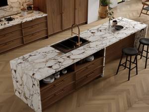 Hot Bán thiết kế thích calacatta vagli đá cẩm thạch vàng thiêu kết đá cho phòng tắm tường - Product Image 2