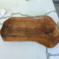 Guansen Unique plateau de service en bois incassable plat sculpté à la main pour assiette en bois de racine de pain de fruits