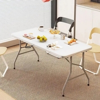 Tables pliantes en plastique blanc en gros d'usine chaises pour salle à manger en plein air dans la cour, événements de fête de mariage, conception pliable facile