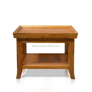 Customized color teak wood <b>square</b> coffee <b>table</b>, blending solid craftsmanship and modern design to elevate your living room - Product Image 3