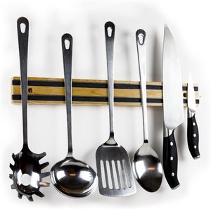 Factory Wholesale Modern Wall-Mounted Magnetic Knife Holder <b>Rubber</b> Wood Eco-Friendly for Kitchen Storage Knife <b>Blocks</b> - Product Image 6
