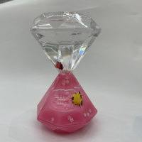Sablier liquide en acrylique en forme de diamant de haute qualité, personnalisé OEM, avec sable flottant, jouet relaxant pour l'autisme, ornement de bureau