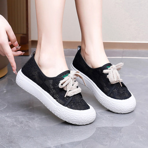 Nuove <span class=keywords><strong>scarpe</strong></span> estive in maglia da donna <span class=keywords><strong>scarpe</strong></span> casual slip-on traspiranti in pizzo alla moda <span class=keywords><strong>scarpe</strong></span> da pescatore con <span class=keywords><strong>lacci</strong></span> completamente abbinate - Product Image 4