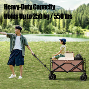 टक्सिन फोल्डेबल पोर्टेबल ऑल-टेल्स व्हील्ड समुद्र तट कार्ट टिकाऊ बहु-कार्य जाल संरचना के साथ बड़ी क्षमता गाड़ी - Product Image 2