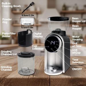เครื่องบดเมล็ดกาแฟระดับมืออาชีพ 220V เครื่องบดกาแฟเชิงพาณิชย์สำหรับใช้ในบ้าน เครื่องบดกาแฟเอสเพรสโซเชิงพาณิชย์ - Product Image 3
