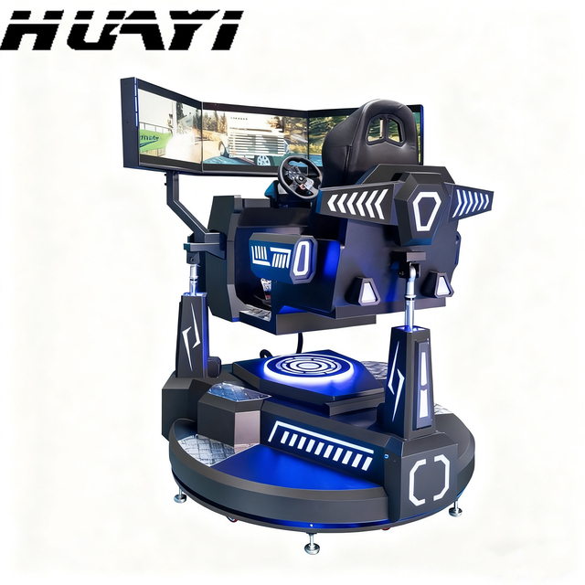 Hot Sale Educational 360-Degree VR Equipment 3 Screens 6 DOF Motion Platform Simulator Racing Car Game Machine Indoor Metal