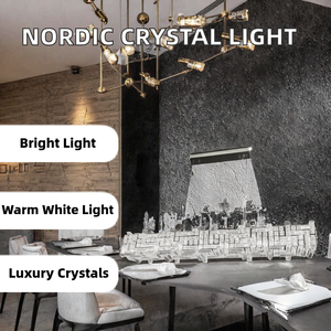 Lámparas Colgantes Modernas de Cristal K9 con Lujo Nórdico PM, Luces LED para Sala de Estar, Blanco Cálido, Alto Brillo, Protección Ocular - Product Image 4