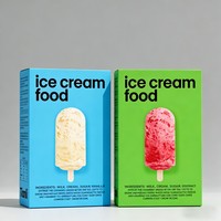 Boîte alimentaire jetable en carton pour impression numérique, boîte à glaces, emballage alimentaire pour crème glacée, boîte en carton à couvercle rabattable pour crème glacée