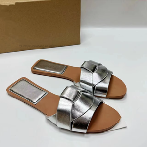 French High-End Women's Flat <b>Sandals</b> New Cross Strap Design Comfortable and Breathable for Summer Outdoor Wear - Product Image 1