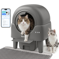 Bac à litière pour chat intelligent à nettoyage automatique, contrôle des odeurs, avec capteur intelligent, design ouvert et contrôle par application