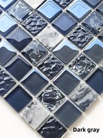 Carreaux de mosaïque en verre noir moderne effet cristal craquelé 4mm résistants à l'eau pour murs de cuisine, salle de bain, hôtels, appartements et TV