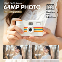 Kamera Digital Portabel 20MP dengan Flash Terintegrasi, Layar Gratis, Gaya Retro Vintage, Desain Kompak Tanpa Layar