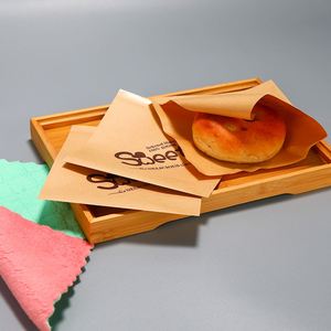 Emballages personnalisés pour sandwichs au beignet souple, sacs en papier kraft à double ouverture, résistants à la graisse, pour les collations, les beignets, les croissants - Product Image 5