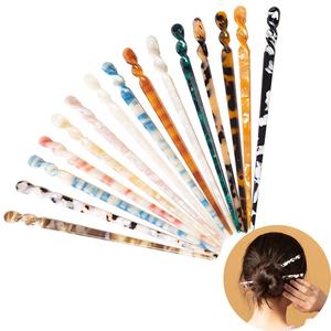 Baguettes chignon torsadé rétro pour femme <span class=keywords><strong>et</strong></span> fille, longue pince à cheveux, en acétate, Vintage, de haute qualité, 10 pièces - Product Image 1