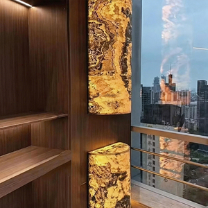 Panneau mural rétroéclairé moderne 2820x1220mm, dalle de pierre flexible translucide pour mur d'accentuation, hôtel et décoration intérieure - Product Image 1