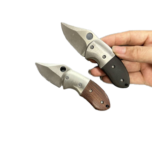 Couteau utilitaire multi-usages mignon pour cadeau DIY, OEM, lame pliante en acier inoxydable, couteau de poche, manche en bois, couteau de camping - Product Image 1