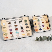 Nouvelle Arrivée : Coffret de 16 et 25 types de graviers de pierres précieuses naturelles mélangés pour la décoration intérieure et les cadeaux