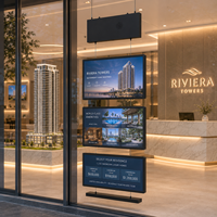 Immobilien-Anzeigedisplay 21,5" TFT-LCD Dreifach-Bildschirm Digitale Beschilderung mit Cloud-basiertem CMS für Immobilienagenturen