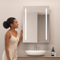 Miroir de salle de bain LED HZW Factory 2835 avec capteur tactile et anti-buée, certifié UL CUL CE, pour hôtel