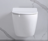 Toilettes suspendues murales au design moderne avec réservoir dissimulé et cuvette ronde Toilettes suspendues pratiques
