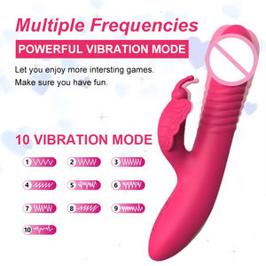 Vibrador Telescópico Recargable USB con Forma de Conejo y Mariposa, Estimulador de Punto G, Varita Mágica para la Masturbación Femenina, Hecho en China - Product Image 6